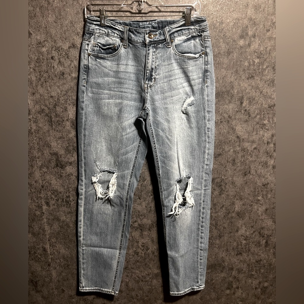 Empyre Easton Boyfriend Distressed Blue Jeans